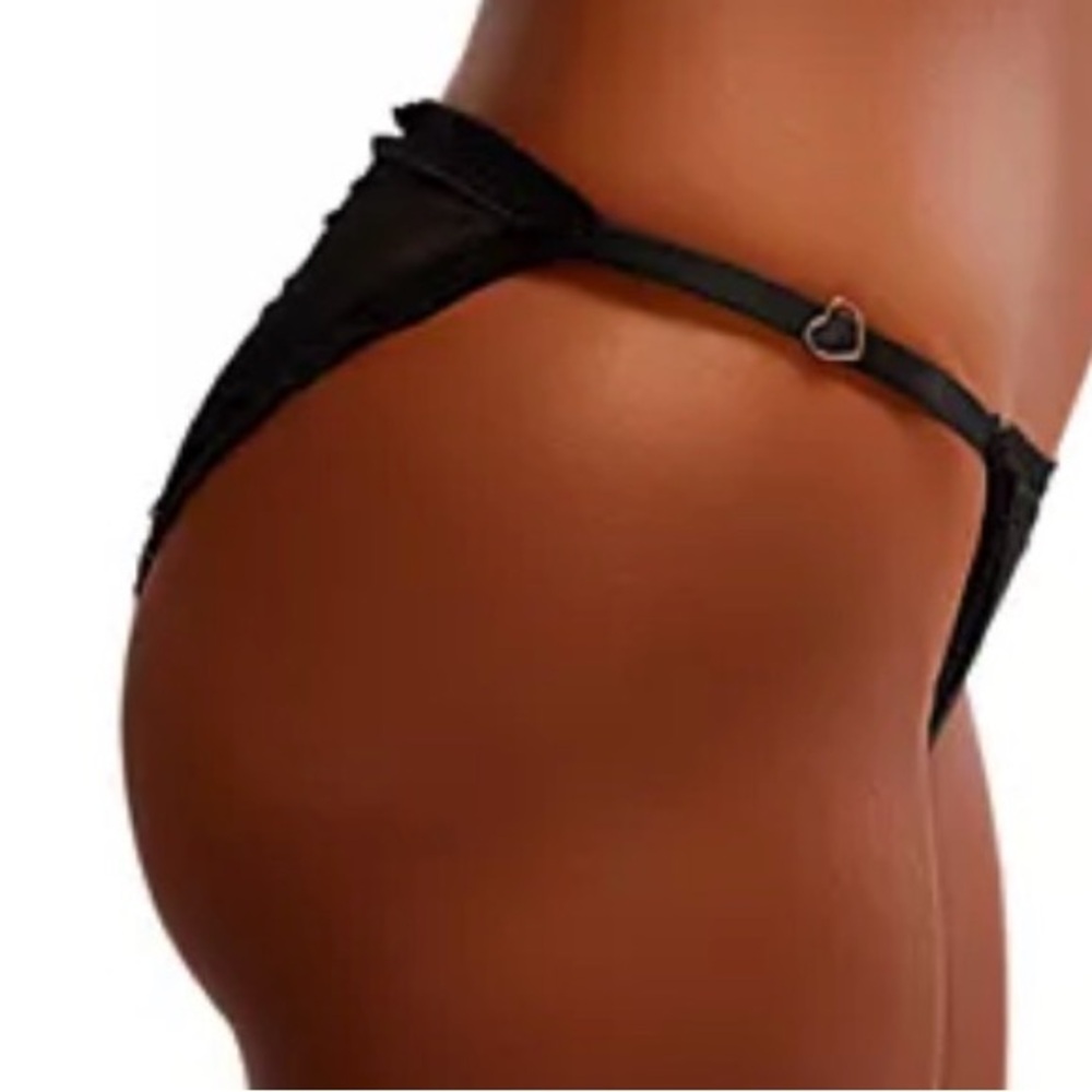 NWT Free People Heart To Heart Bikini Brief in Black - Size XL MSRP $28